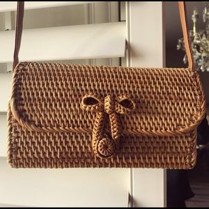 Handwoven Rattan Rectangular Crossbody bag